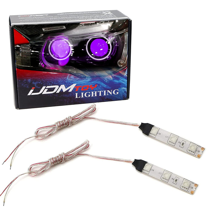 Purple 3-SMD LED Lighting Ribbons For Car Projector Headlight Demon Eye Retrofit