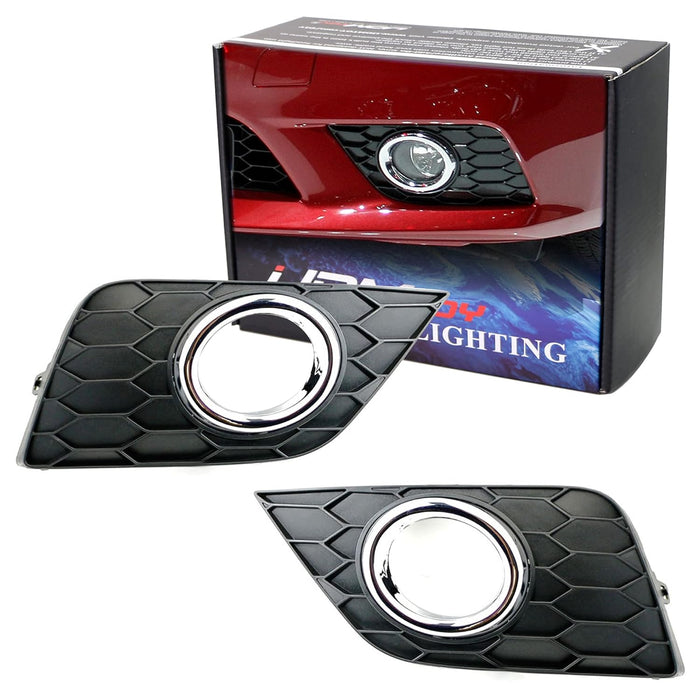 OEM-Spec Fog Lamp Bezel Garnish Covers w/Chrome Trim For 16-20 Nissan Sentra