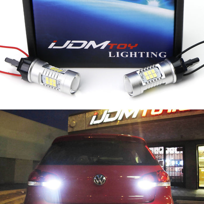 White Error Free W21W LED Bulbs For VW MK6 GTi Golf Standard Taillight Backup