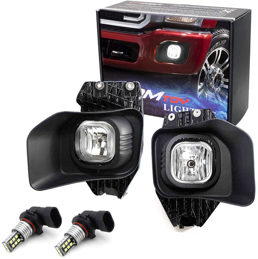 Complete Fog Lamp Kit w/ White LED Lights, Wiring, Bezels For 2011-16 Ford F250