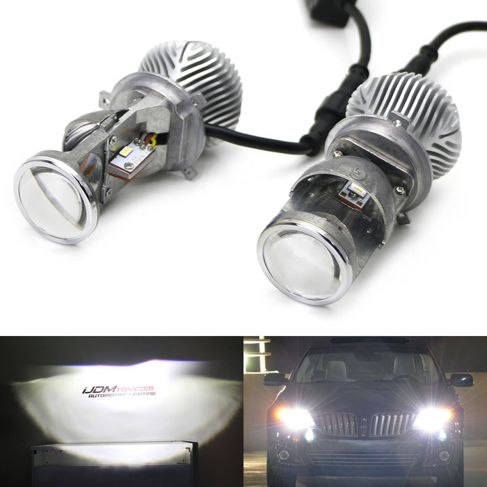 H4/9003 Dual Beam Hi/Lo LED Headlight Lens Bulbs - H4 Halogen to LED Projector