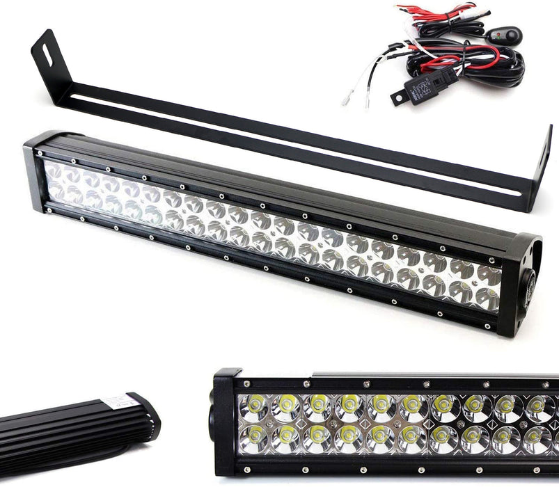 120W 20" LED Light Bar w/ Lower Bumper Mounting Bracket, Wiring For Nissan Titan