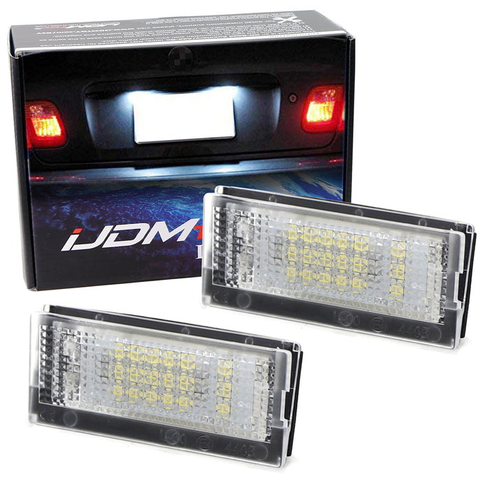 White 18-SMD White LED License Plate Lights For BMW E46 3-Series Sedan Pre-LCI