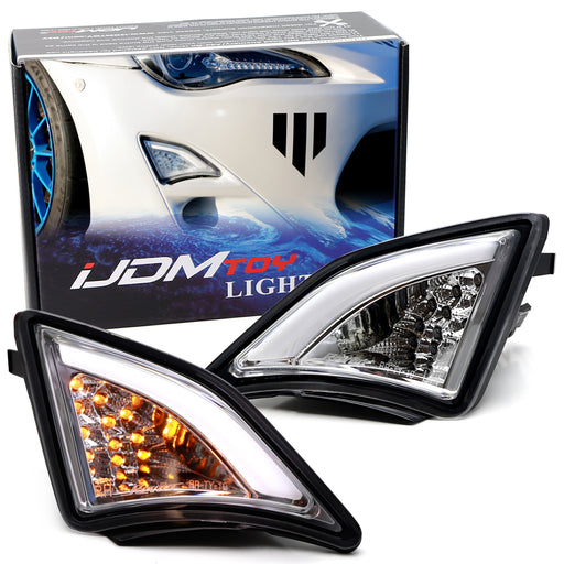 JDM Clear Lens Full LED Front Turn Signal Lights + 3D LED Parking For Scion FR-S