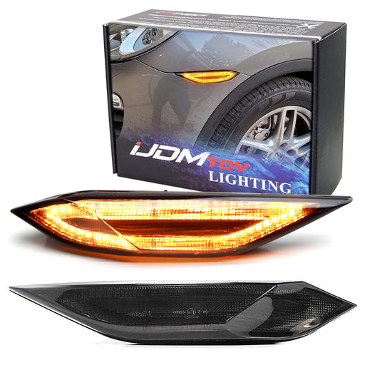 Smoked Lens Amber LED Front Sidemarker Lights For 11-14 Pre-LCI Porsche Cayenne