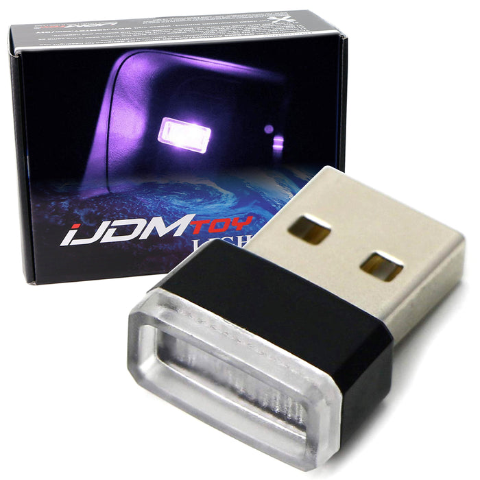 (1) Purple Magenta USB Plug-In Miniature LED Car Interior Ambient Lighting Kit