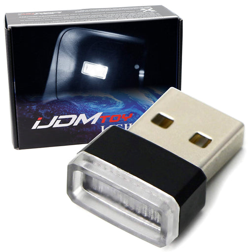 (1) Xenon White USB Plug-In Miniature LED Car Interior Ambient Lighting Kit