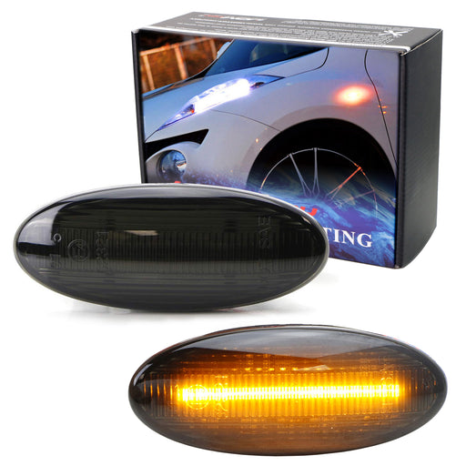 Smoked Front Fender 20-LED Amber Side Marker Lights For Nissan Juke Cube Leaf