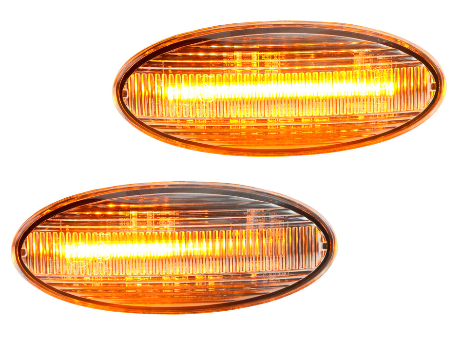 Clear Fender Sequential LED Amber Side Marker Lights For Nissan Juke Cube Leaf