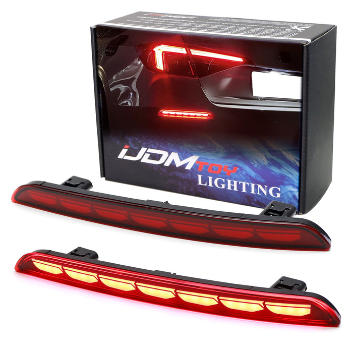 Dark Red LED Bumper Reflector Lights w/ Sequential Blink For 2022-up Honda Civic