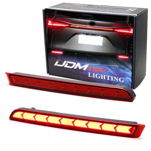 Dark Red Lens Full LED Lower Bumper Reflector Lights For 2021-up Toyota Sienna