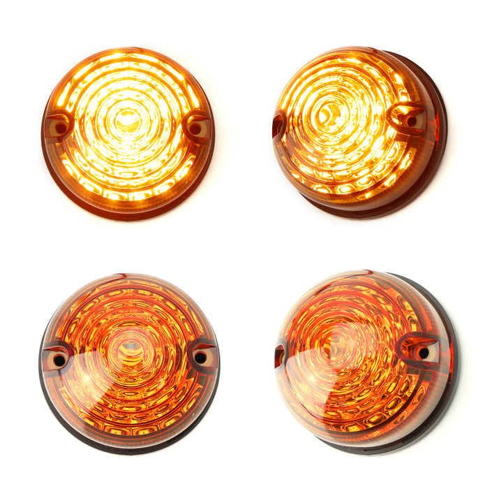 Flush Mount Yellow Amber LED Side Markers/Signal Lamps For Classic 50 60 Car SUV