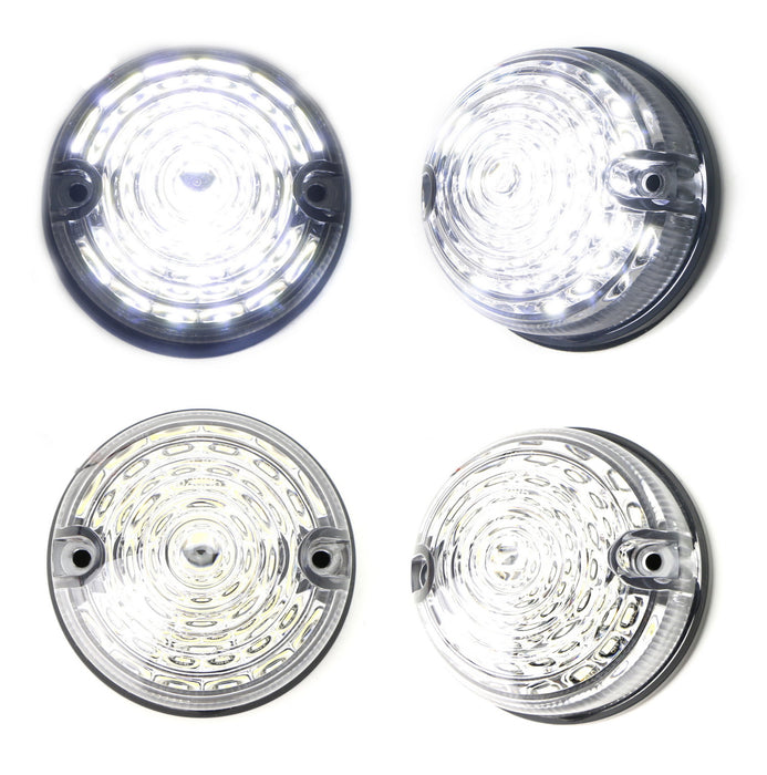 Flush Mount Clear Lens White LED Side Markers/Signal Lamps For Classic 50 60 Car