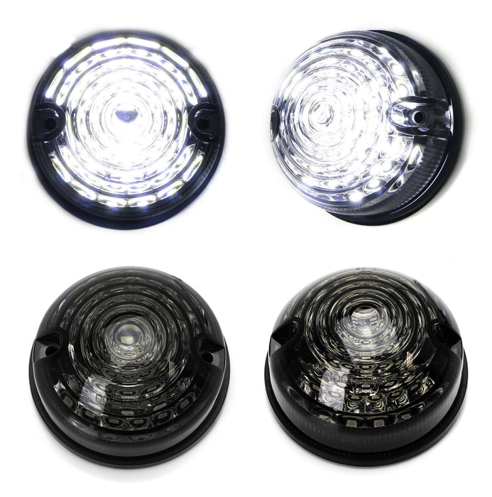 Flush Mount Smoke Lens White LED Side Markers/Signal Lamps For Classic 50 60 Car