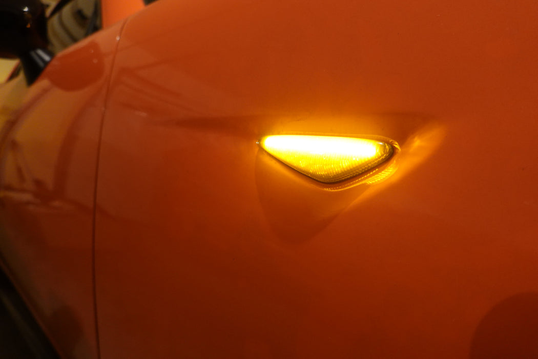 Smoked Lens Sequential Amber LED Front Side Marker Lights For Mazda MX-5, RX-8