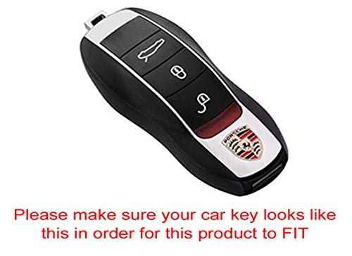 Red Remote Smart Key Shell Holder Cover For Porsche Cayenne Panamera Macan 911