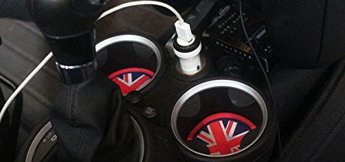 73mm Red Union Jack UK Flag Style Coasters For MINI Cooper Front Cup Holders