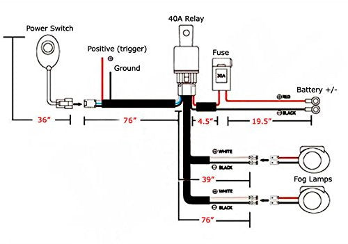 Universal Relay Harness Wire Kit + LED ON/OFF Switch For Fog Lights HID Worklamp