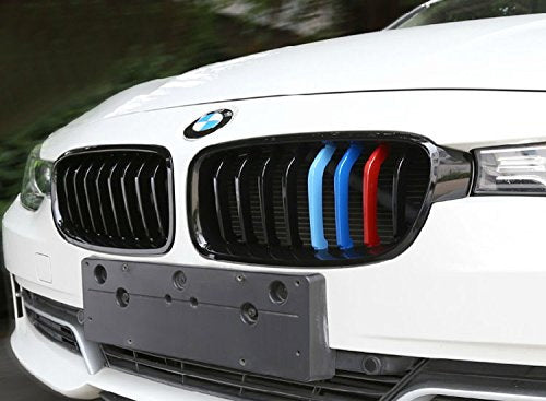 M-Sport 3-Color Grille Insert Trims For BMW F30 3 Series Black Kidney Grill