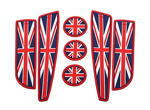 Red Union Jack UK Flag Style Coasters For MINI Cooper Cup Holders Side Door Mats