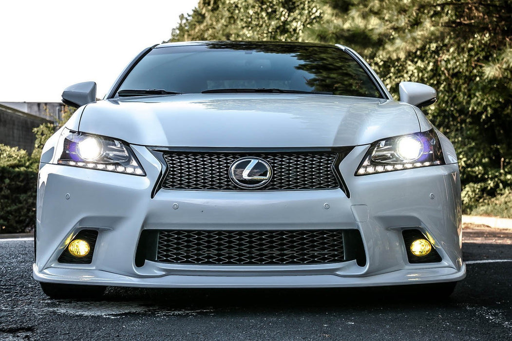 JDM 3000K Yellow Fog Lights w/ Bezel Garnish Covers For 13-15 Lexus GS F-Sport