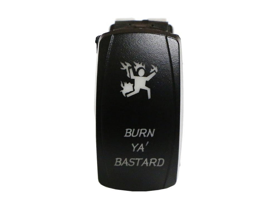 Burn Ya' Bastard 5-Pin SPST ON/OFF Blue LED Indicator Rocker Switch For Fog Lamp