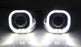 Square Shape White LED Halo Ring Angel Eye Shrouds For 3" H1 Headlamp Projectors