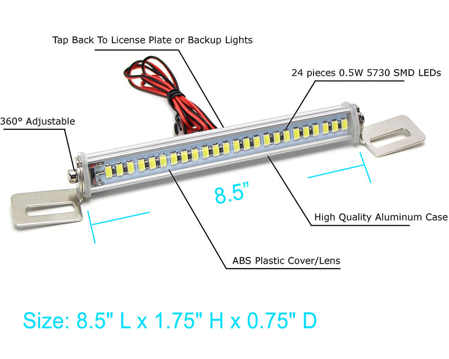 White 24-SMD Bolt-On LED Lamps For License Plate Lights or Backup Reverse Lights