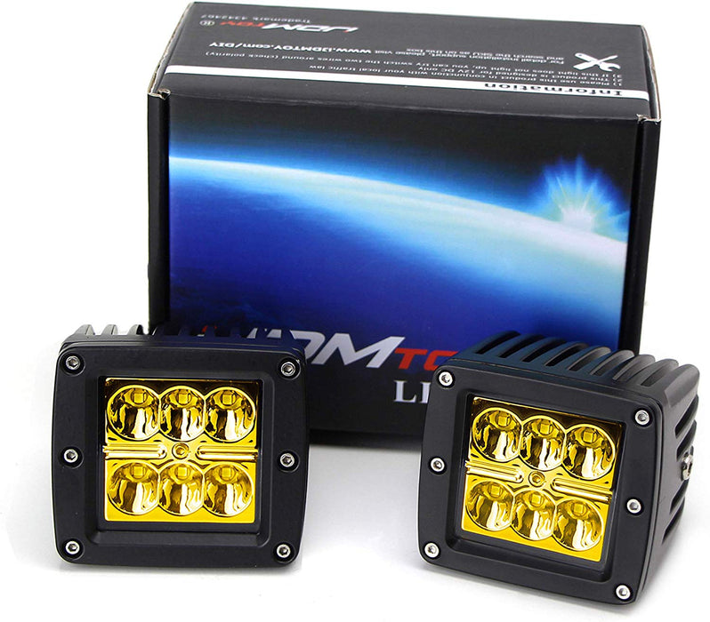 Yellow 24W LED Pods w/ Foglight Bracket/Wirings For 08-10 Ford F250 F350 F450 SD