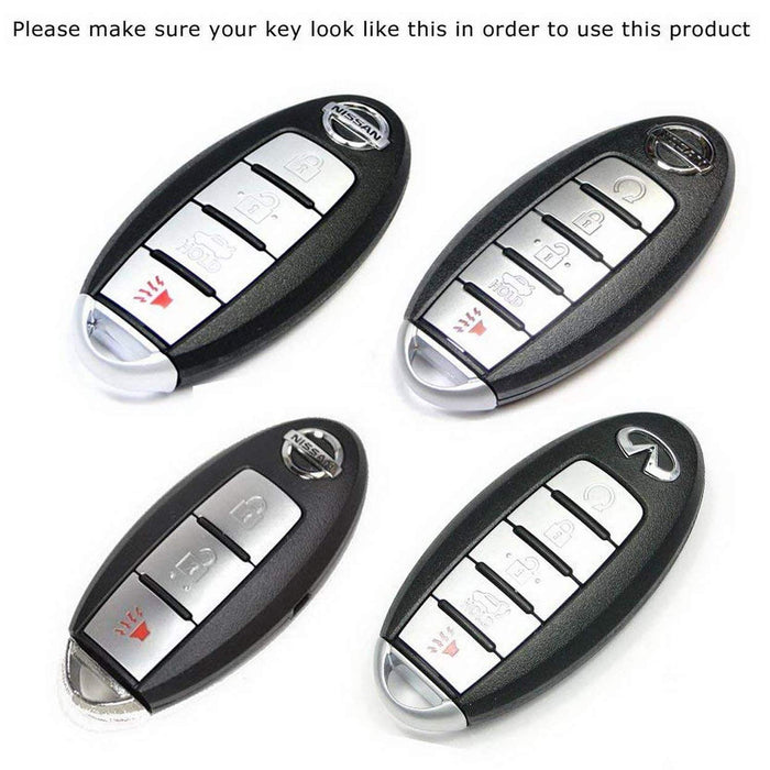 Carbon Fiber Silicone Key Fob Cover For Nissan, Infiniti Oval Shape Keyless Key