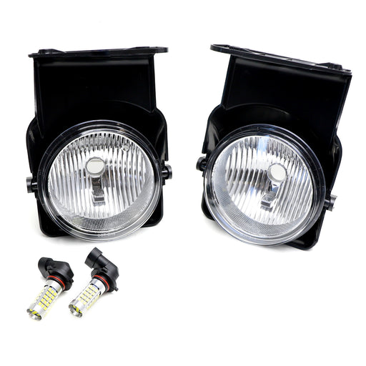 Clear Lens Fog Lamps w/ 2500K Selective Yellow LED Bulbs For 2003-06 GMC Sierra