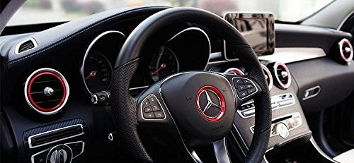 Red Wheel Center Decoration Cover Trim For 15+ Mercedes C E CLA GLA GLC GL Class