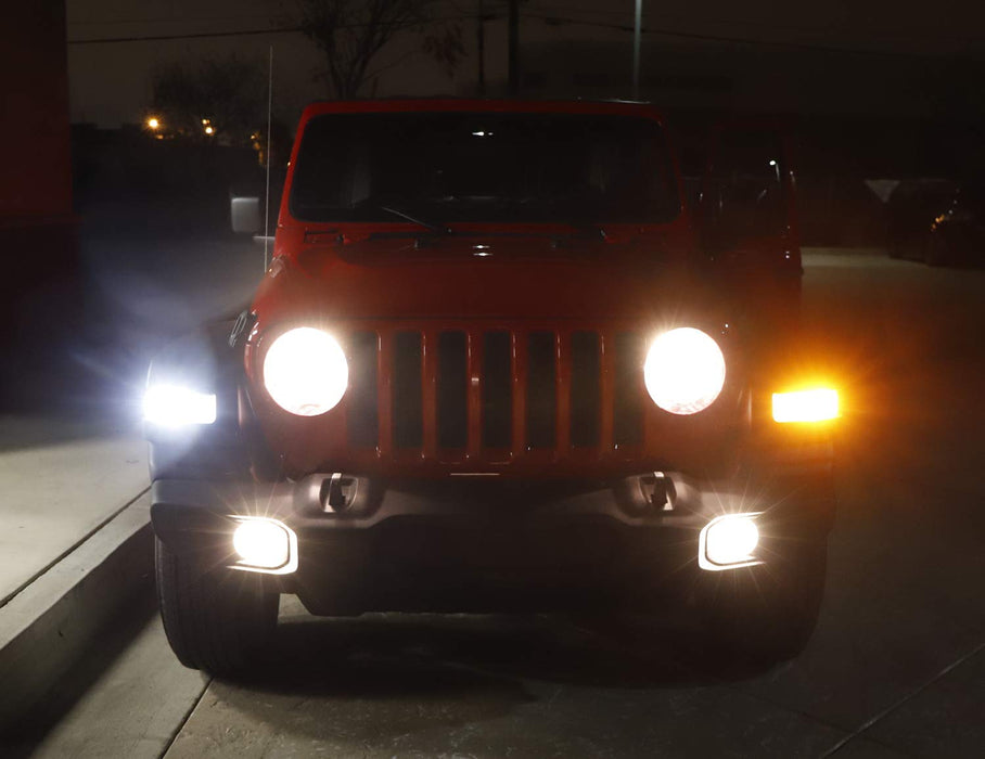 Switchback LED Bulbs For 18-up Jeep Wrangler JL Turn Signal Light DRL Conversion