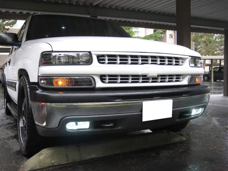 Clear Lens White LED FogLights w/Bracket For Chevy 1500 2500 3500 Suburban Tahoe