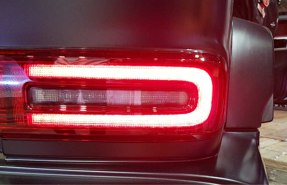 Red Lens 19' G-Class Style Full LED Sequential Taillamps For 99-18 W463 G-Wagon