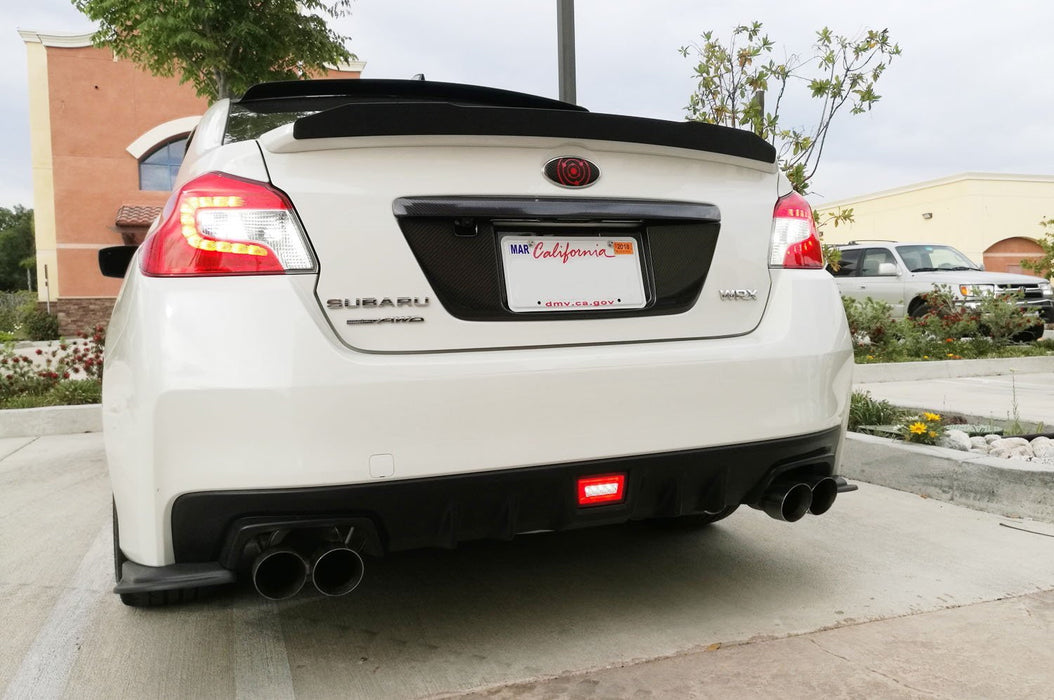 Red Lens LED Rear Fog Light, Brake and Backup Reverse For 15-up Subaru WRX STi