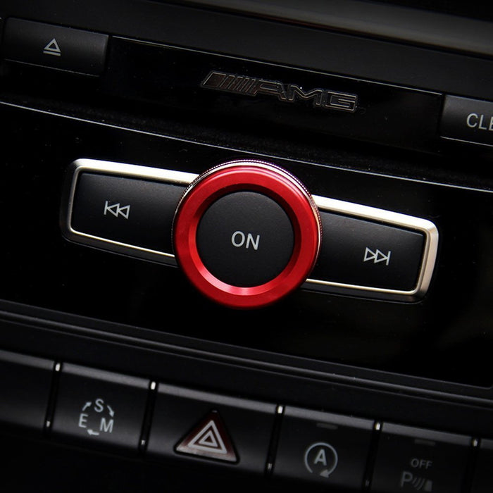 Red Stereo Volume Control Knob Cover For Mercedes A B C E S CLA GLA GLK ML GL