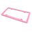 2pc Premium Pink Slim 2-Hole License Plate Frame with Screws/Fasteners and Caps