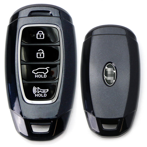 Black Gloss Finish Hard Shell Key Fob Cover For Hyundai Kona Veloster Elantra GT