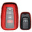 Red w/Carbon Fiber TPU Key Fob Protective Case For 17/18-up Toyota Camry Prius..