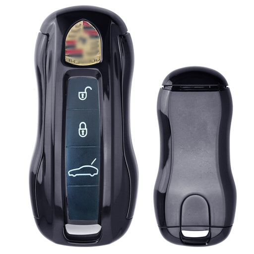 black TPU key fob cover with button panel for Porsche Panamera