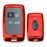 Red TPU Key Fob Cover w/ Button Cover For 18-up Range Rover Sport or Discovery