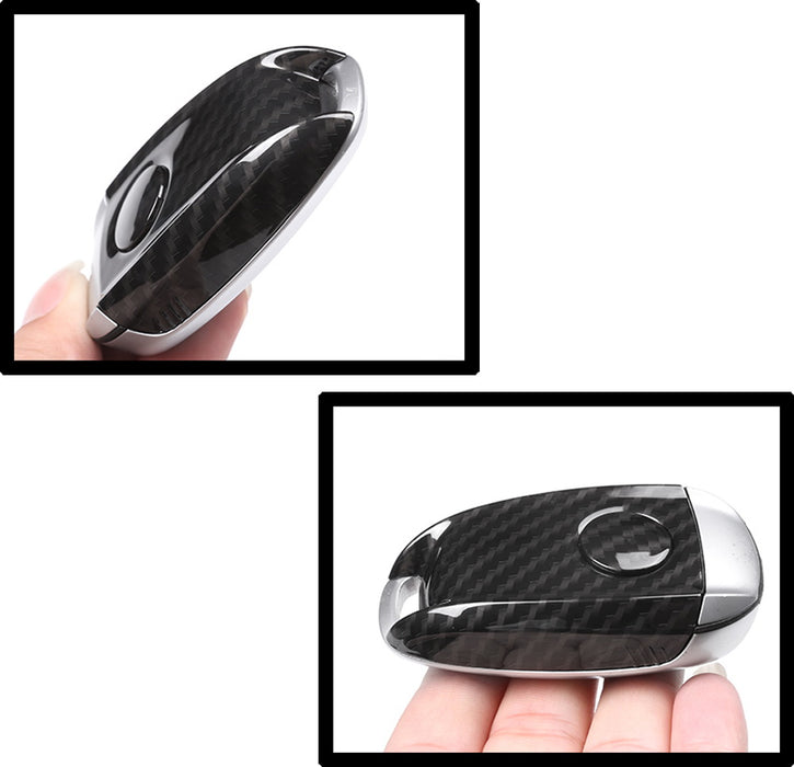 Gloss Black Carbon Pattern KeyFob Back Panel Cover For Alfa Romeo Giulia Stelvio