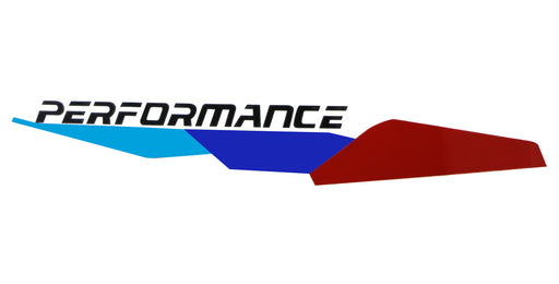 Iconic M-Sport Tri-Color Stripe w/Black Performance Letter Vinyl Sticker For BMW