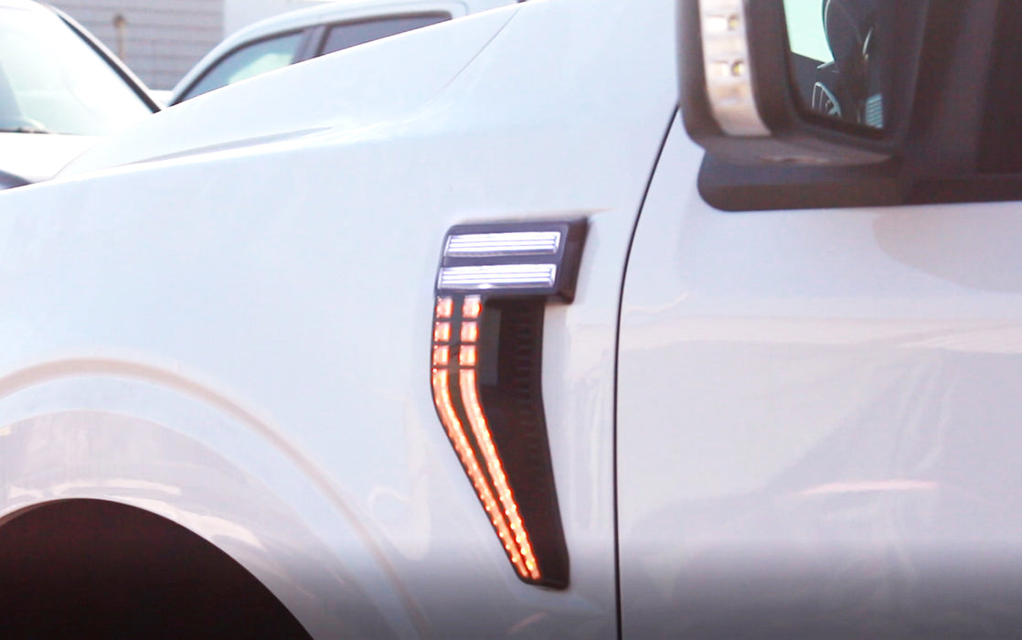 White/Amber LED Illuminated Fender Side Marker Light For 21-up Gen14 F-150 Truck