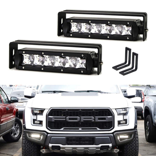 30W SR LED Fog Lightbar Kit w/ Mounting Brackets & Wires For 2017-20 Ford Raptor