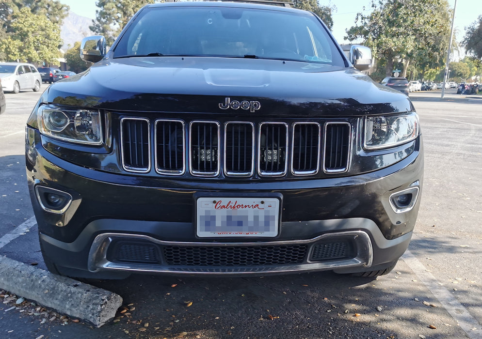 Behind Grille Mount LED Pod Light Kit w/Brackets, Wiring For Jeep Grand Cherokee