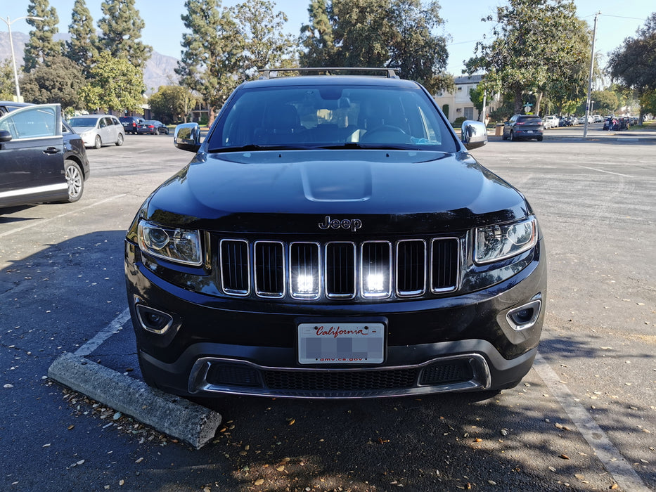 Behind Grille Mount LED Pod Light Kit w/Brackets, Wiring For Jeep Grand Cherokee