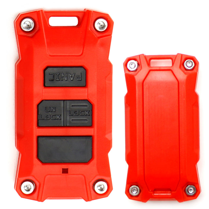 Red Plastic Key Remote Fob Enclosure Shell w/Black Keypads For Jeep Wrangler JL