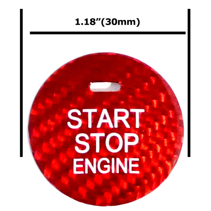 Red Real Carbon Fiber Keyless Engine Push Start Button For Mazda 3 6 CX-3 CX-5..